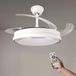 M mimotec White Hood Plafondventilator, 70 W, met ledlicht, dimbaar, CCT, gelijkstroommotor, 30 W, laag stroomverbruik + led, 40 W, 6 snelheden, stil, 4 uitklapbare vleugels, zomer/winter, timer