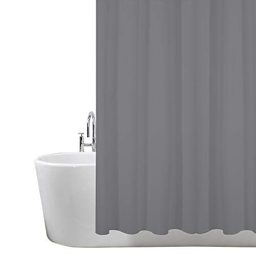 ANSIO Douchegordijn, schimmel- en schimmelbestendig 180 x 180 cm | 100% Polyester - Houtskoolgrijs - Set van 2