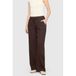 MAC high waist broek met linnen donkerbruin