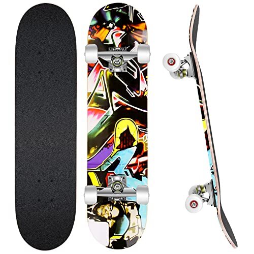 WeSkate Compleet Skateboard 31"x8", 7 Layer Canadese Esdoorn Dubbele Kick Concave Standaard Skate Boards Kids Beginners Trick Skateboard voor Meisjes Jongens Tieners Jeugd Volwassen