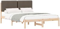 vidaXL Bedframe met gestoffeerd hoofdeinde, taupe, 150 x 200 cm