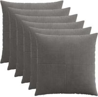 vidaXL - Kussensloop - 6 stuks - ALMELO - Donkergrijs - 60 x 60 cm - corduroy