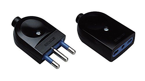 Poly Pool PP0443.1S set grote stekker 16 A en tweedelige stopcontact 2-delig, zwart