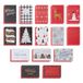 American Greetings Kerstkaarten met enveloppen, rood, zwart, wit en goud traditionele ontwerpen (15 stuks)