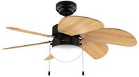 Cecotec Plafondventilator met Licht EnergySilence Aero 360 Zwart & Hout