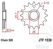 JT Sprockets JTF1539.15T Stalen Voortandwiel 15T