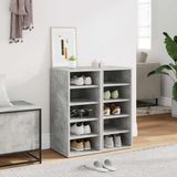 VidaXL Schoenenkasten 31,5 x 35 x 70 cm betongrijs 5 paar schoenen