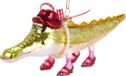 BRUBAKER Grappige Krokodil met Hoed en Schoenen - Handbeschilderde Kerstbal van Glas - Handgeblazen Kerstboomversieringen Figuren Deco Hangers Boombal - 20 cm