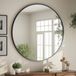 Miroir de salle de bain, miroir mural rond - Cadre en aluminium - Noir - Ø 60 cm - Pour salle de bain et chambre à coucher