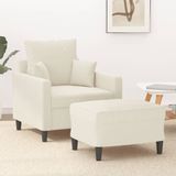 Maison Exclusive - Fauteuil avec repose-pieds, couleur crème, 60 cm, velours