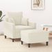 Maison Exclusive - Fauteuil avec repose-pieds, couleur crème, 60 cm, velours