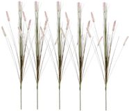 Mica Decorations - 5x Rietgras/pluimgras Kunstplant Losse Steel - Groen/Paarse Pluimen - 84 cm