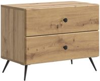vidaXL Nachtkastje Artisanaal eiken 62 x 34,5 x 47,5 cm Bewerkt hout