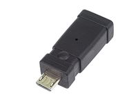PremiumCord USB-reductie, mini-USB-aansluiting op micro-USB-stekker, 5-polig, mini-USB, voor het aansluiten van Digifoto, MP3, mobiele telefoon, kleur: zwart, Cur-25