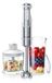 Arendo Staafmixer Set, 1000 W, inclusief hakmolen van 500 ml en maatbekers van 600 ml, staafmixer met DC-motor, 4 messen, traploos instelbaar, turboknop, zilver-wit