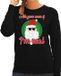 Bellatio Decorations Shoppartners Bv Foute Kersttrui / sweater - Ask your mom I am real - zwart voor dames - kerstkleding / kerst outfit XL