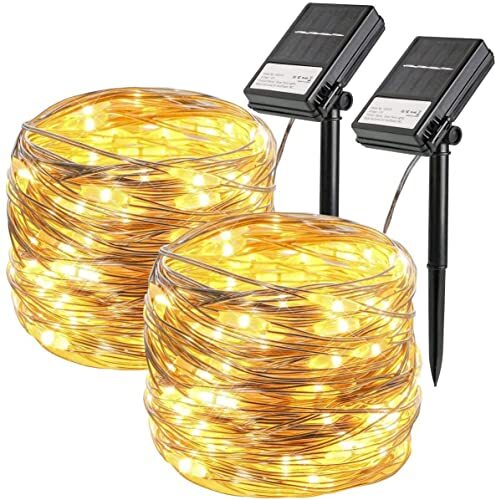 Aloici Lichtsnoer Op Zonne-energie, 2 Stuks, 100 Leds, Op Zonne-energie ...