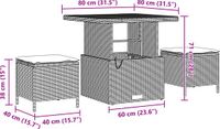 vidaXL Tuinbank - Set - 9 zitplaatsen - Beige - Polyrattan