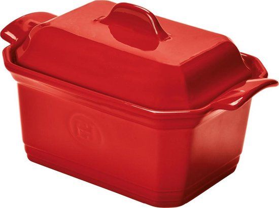 Emile Henry Terrine met drukplaat - 0.6 l - Grand Cru - Rechthoek - Aardewerk