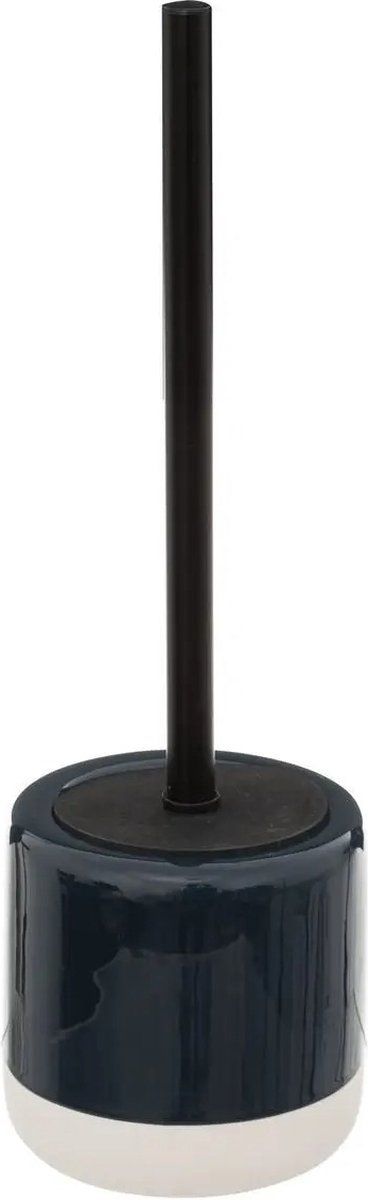 5five WC- / toiletborstel met houder rond petrol blauw dolomiet 37 cm