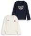 Tom Tailor - T-shirt met lange mouwen en print, set van 2 - Maat 104/110 - sky captain blue