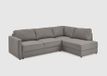 ATLANTIC home collection Hoekgarnituur Chill, slaapfunctie (ca. 135 x 230 cm), incl. bedlade, vrij in de ruimte te plaatsen, golfvering, hoek rechts, grijs, BxDxH: 250x200x86cm