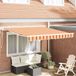 Maison Exclusive - Pare-soleil manuel, 3 x 2,5 mètres, rayé jaune, orange et blanc
