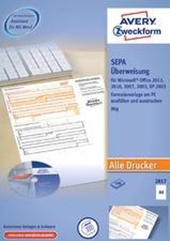 Avery Zweckform - Papier - verwijderbare kleeflaag - micro-geperforeerd - wit - A4 (210 x 297 mm) - 90 g/m² - 200 vel(len) printformulieren
