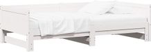 vidaXL Lit de jour extensible, blanc, 180 x 200 cm, bois de pin massif