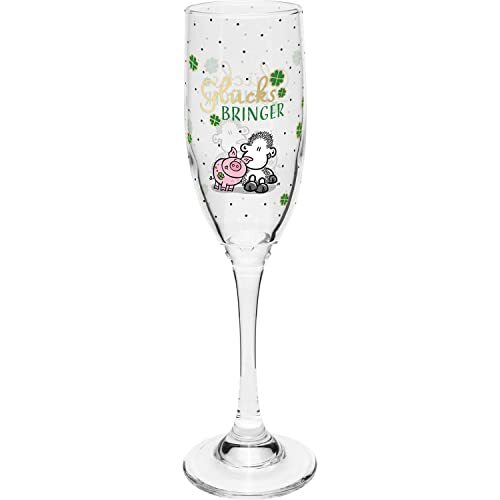 Sheepworld 47827 champagneglas met spreuk geluksbrenger, glas, 20 cl