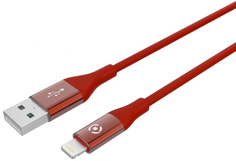 Celly Celly-USB LIGHTNING KLEUR 3M ROOD