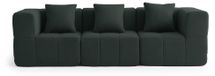 SOFABULOUS Canapé modulable 3 places MILYSOFA, tissu bouclé, vert forêt