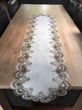 Tafelkleedjes.nl Tafelloper Grof kant met bruin - Loper 170 cm