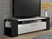 LAVIA meuble TV-HiFi 1 porte battante noir/blanc brillant