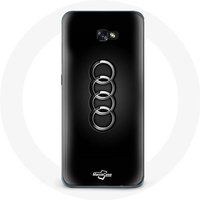 Maniacase Hoesje voor Samsung Galaxy A5 2017 Audi Logo hub cover zwarte achtergrond
