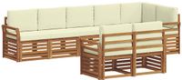 vidaXL - Bank loungeset - 8 zitplekken - Natuurlijk en crème - Polyester