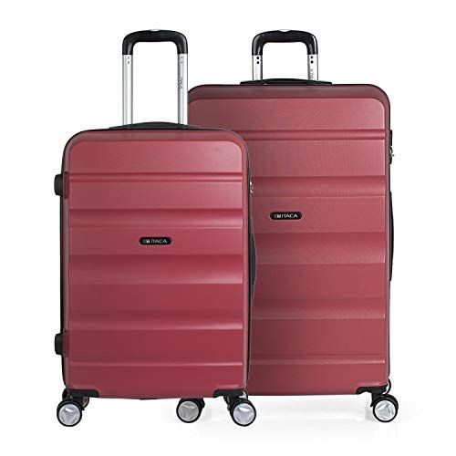 ITACA - Stijve Cabine Suitcase 20 Klein Reis Koffer met Wielen - ABS Hand Koffer 55x40x20 met Telescoopsteel - Lichtgewicht Cabin Max Hanbagage Luggage met TSA-cijferslot - Carry on Suitcase i, Koraal