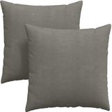 vidaXL - Zitkussens - 2 stuks - Lichtgrijs - 60 x 60 cm - Corduroy stof