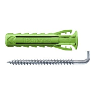 fischer plug SX Plus Green 6 x 30 WH with hook Quantity: 5