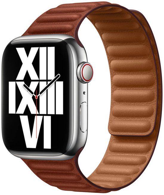 Apple Watch S/M bandje - Leer - Voor Apple Watch 3/4/5/6/7/8/SE/Ultra 42/44/45/49 mm - Omber