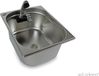 Évier en inox pour camping-cars, Ford T4, T5, T6, modèle intégré + évacuation extérieure. Dimensions : 325x265x150 mm