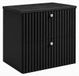 3xE living Meuble de salle de bain Suspendu sous lavabo 60 cm, 2 tiroirs, Noir + Plan avec aspect marbre Noir Royal, poignées argentées, 60 x 44,4 x 58,6 cm