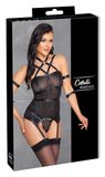 Cottelli Collection Jarretel Bandjes Body met Bondage Boeien - Zwart - Maat XL