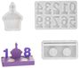 Ibenzoa® Set van 3 Siliconen Gietvormen voor Cijfers en Decoraties