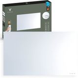 Varin® Smart Design Panneau chauffant infrarouge - 600W - 100x60cm - Verre blanc brillant - IP24 - Avec thermostat - Montage mural ou mobile