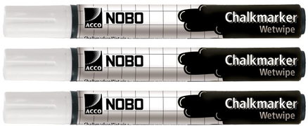 Nobo Vloeibaar Krijtbordmarker Wit (3)