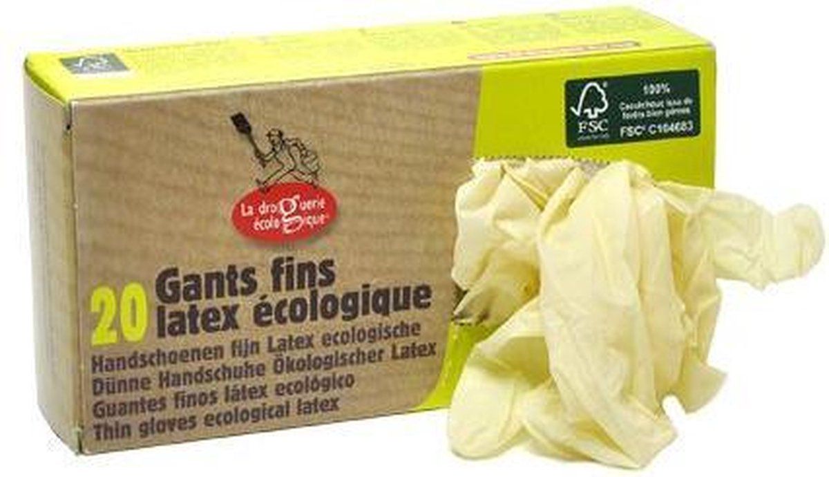 Droguerie Wegwerp handschoenen latex maat l - 3760138836731