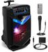 Pyle Bluetooth Luidspreker, Draagbare Speaker met Wielen, 400 W, Knipperende Lichten, Incl. Afstandsbediening, Stroomadapter en Bekabelde Microfoon