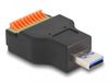 Delock 66238 USB Type-A 3.2 Gen 1 Male vers 10 pin Bloc de jonction Femelle Adaptateur, Noir/Vert