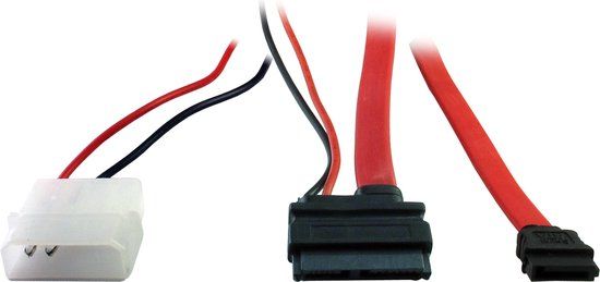 Intertech SATA Kabel Slim DVD Anschluss SATA + Power 0,6m/0,6m